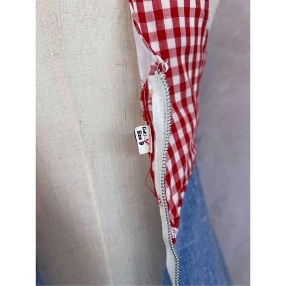 Vintage 1970s Gingham Maxi Dress Mod MCM - Picture 7 of 8